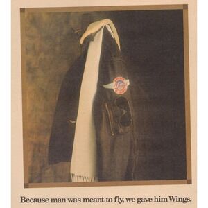 Vintage 1986 Bausch & Lomb Wings Print Ad Aviation Sunglasses Leather Jacket